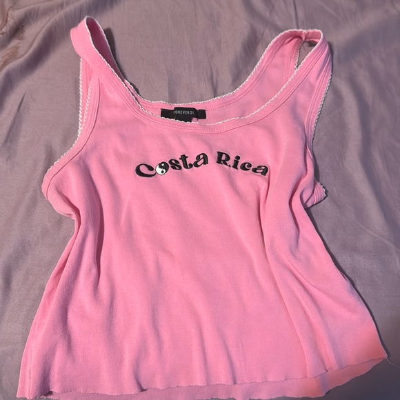 Pink and Black Costa Rica tank top - Picture 1 of 2